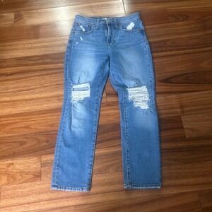 Madewell The‎ Perfect Vintage Jean Distressed Ripped Denim High Rise Size 25P